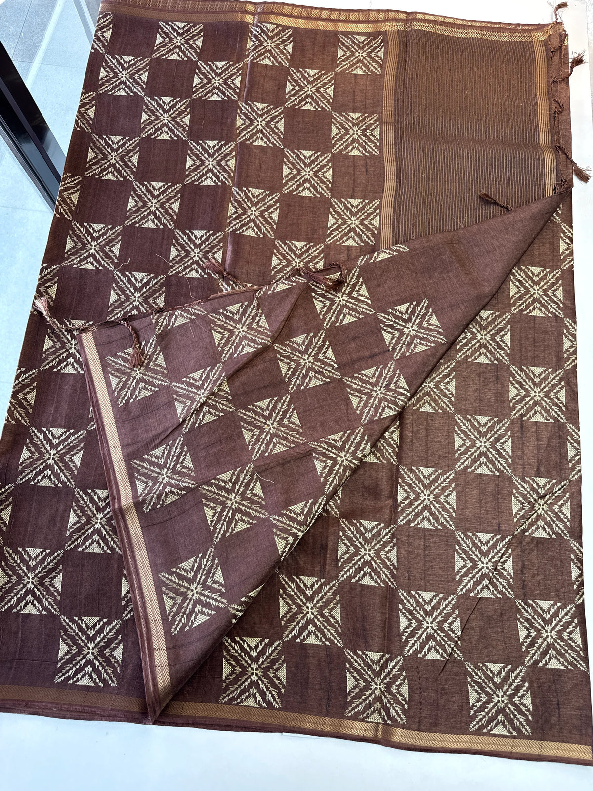 Soft semi Tussar saree/D236