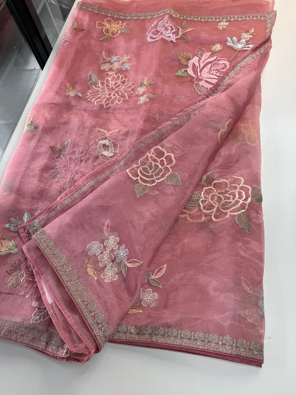 Glass Organza Saree/ 155L