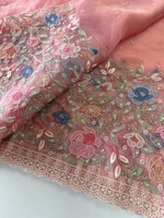 Glass Organza Saree/ 155A