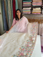 Glass organza saree/ 155B