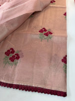Tissue saree with floral thread work /6754