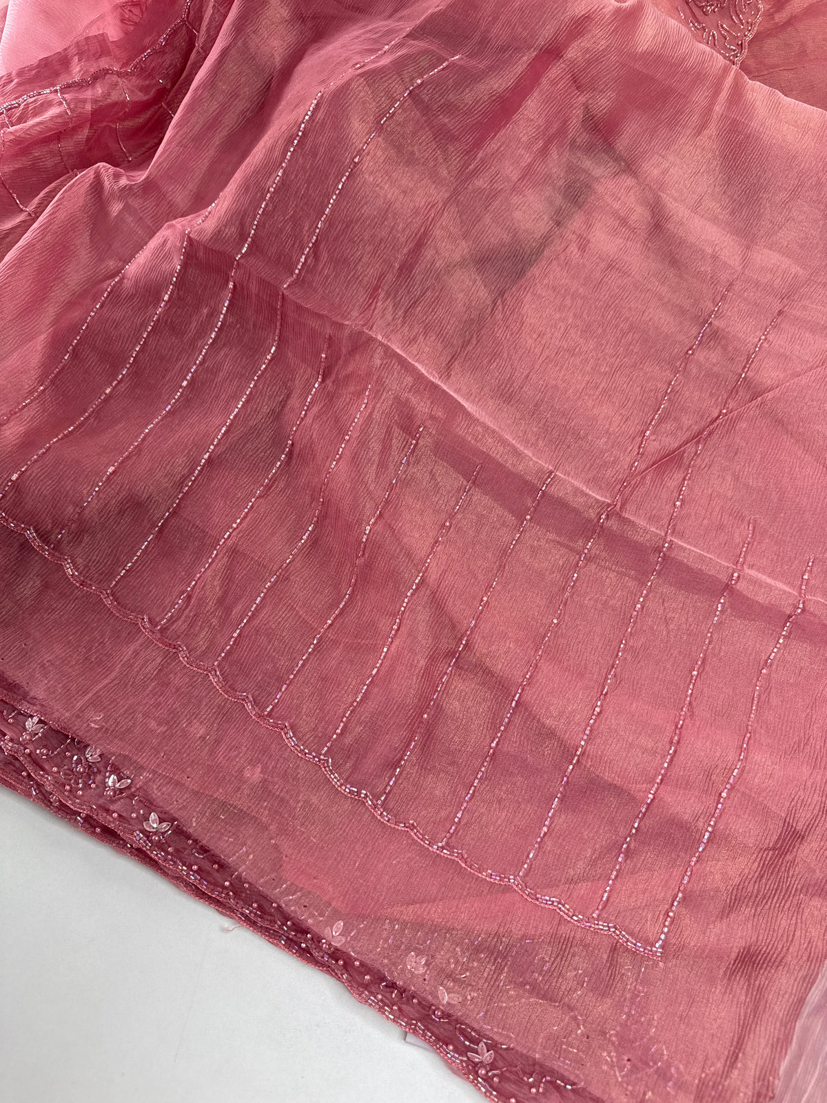 Crushed organza saree/HW344