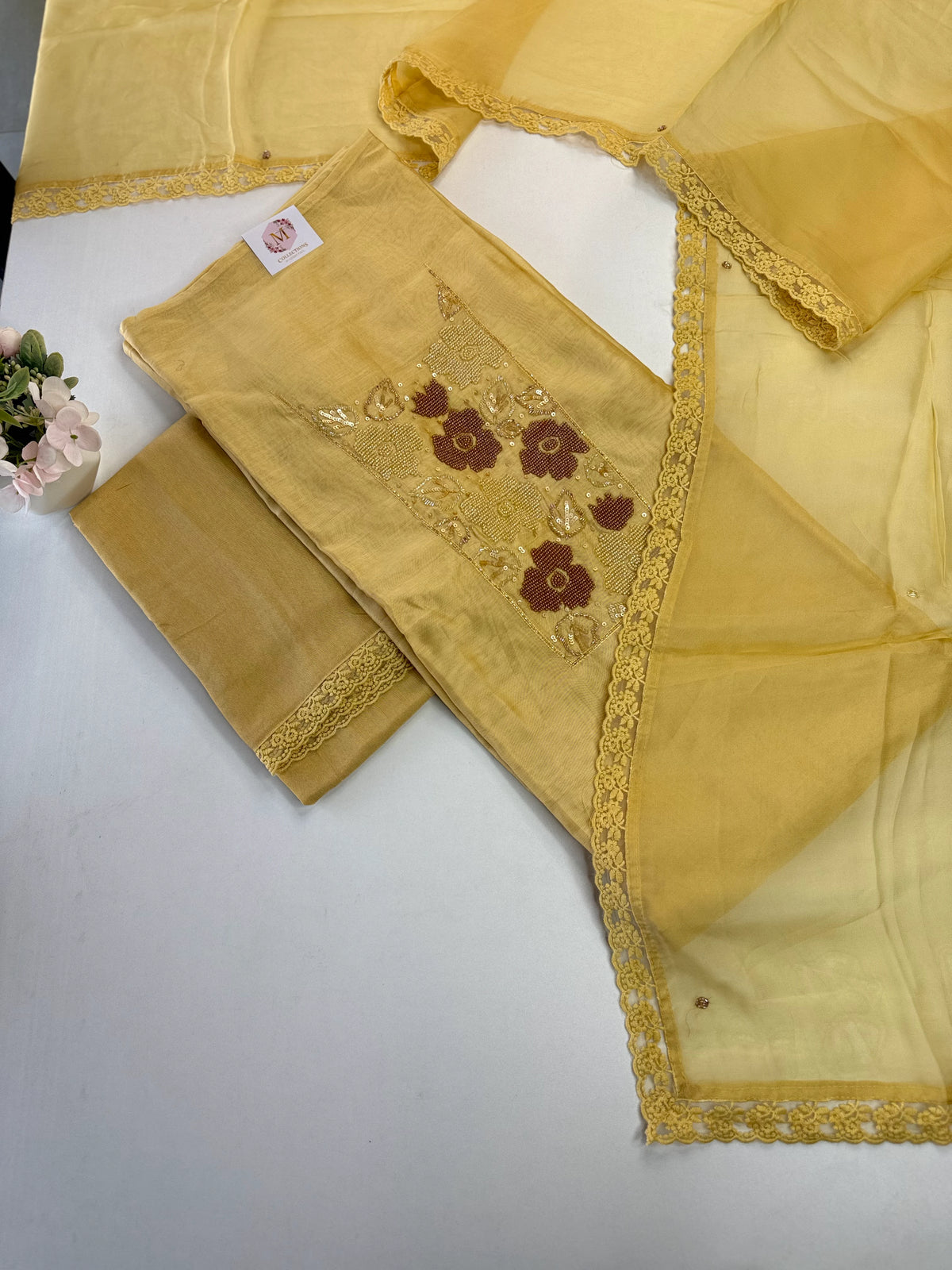 Chanderi silk salwar set unstitched/U5303