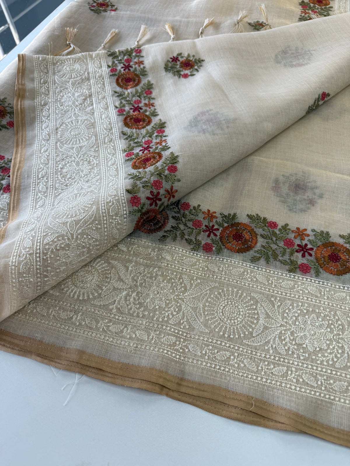 Tissue linen blended Saree/564B