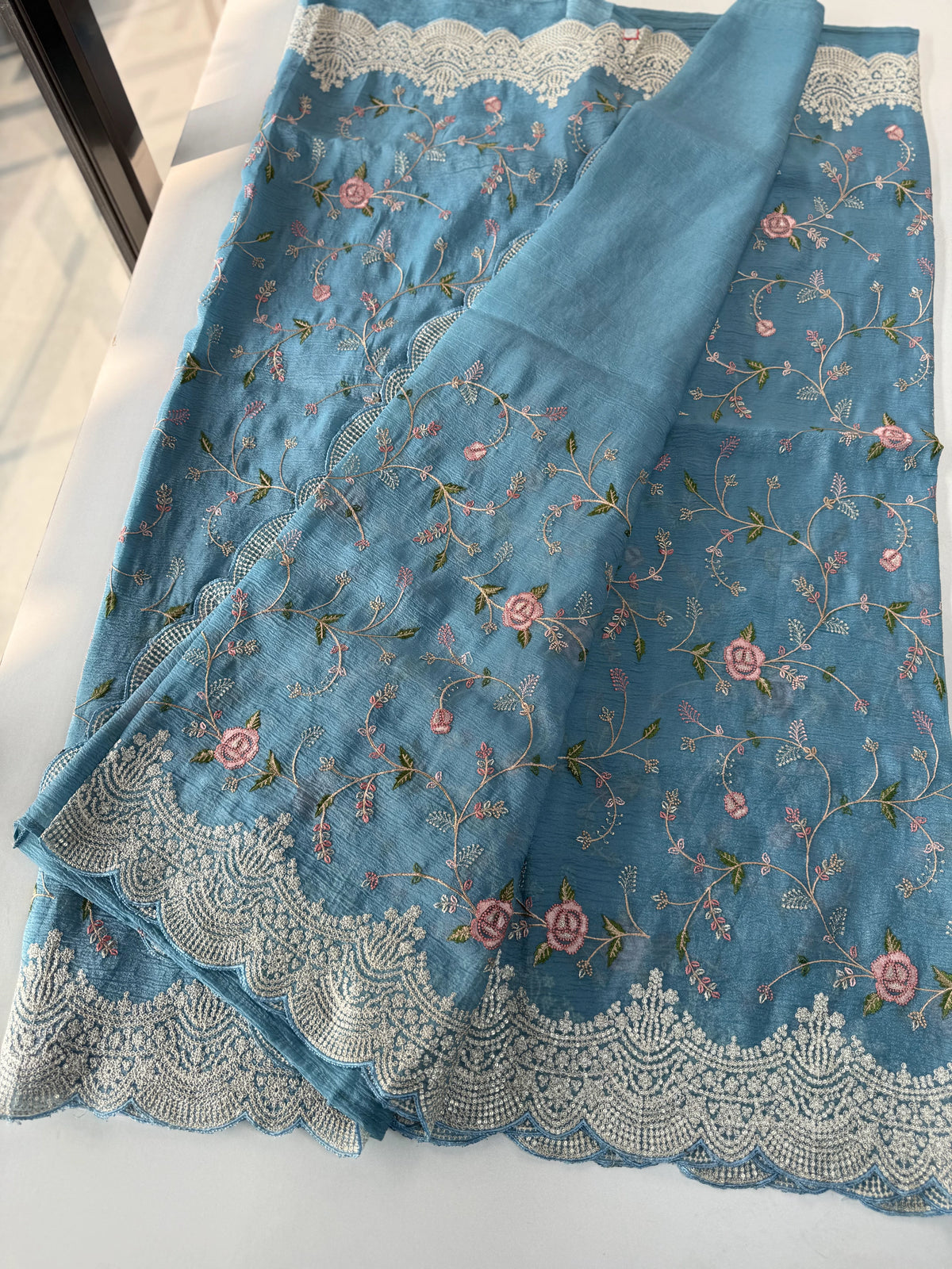 Crushed Crape Saree/ SC75