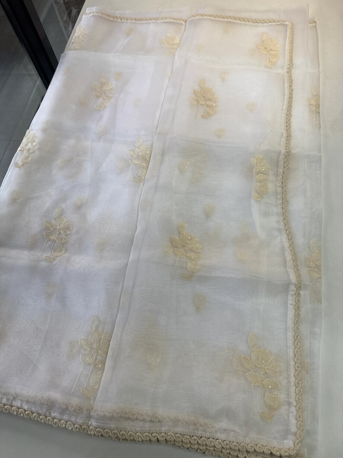 Glass Organza Saree/ CW666