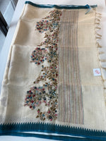 Tissue linen blend saree /SNK325