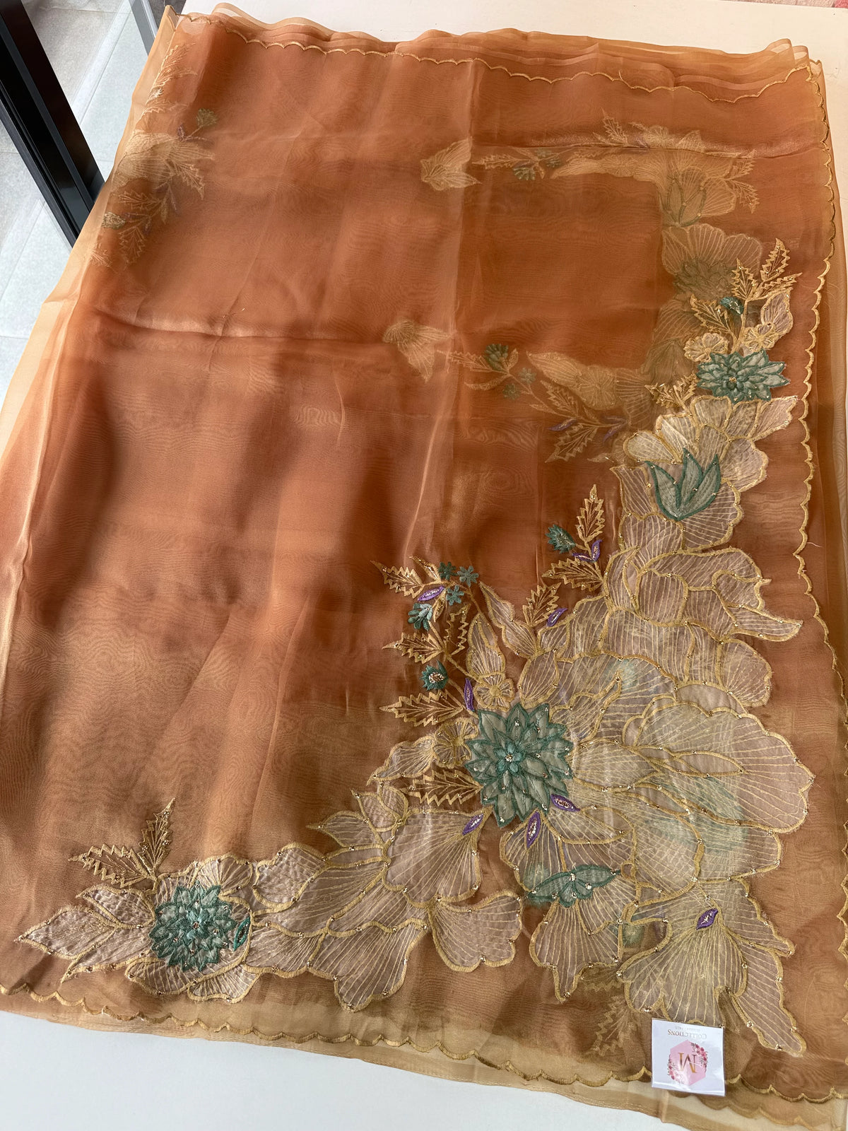 Glass Organza Saree/4435