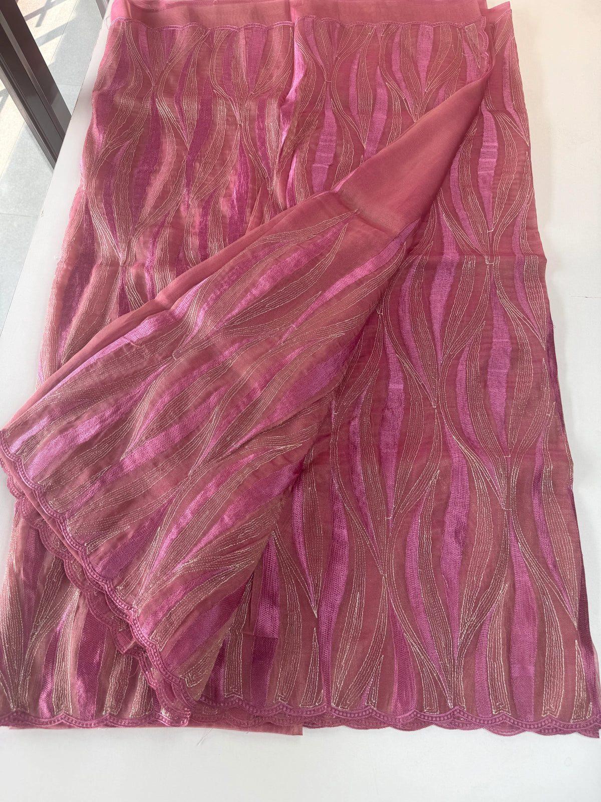 Shimmer Georgette(organza blend )Saree / CW349