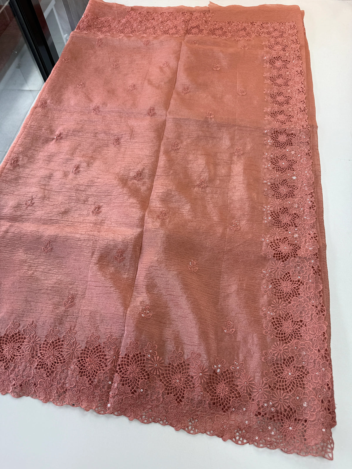 Crushed crape saree/ CW140