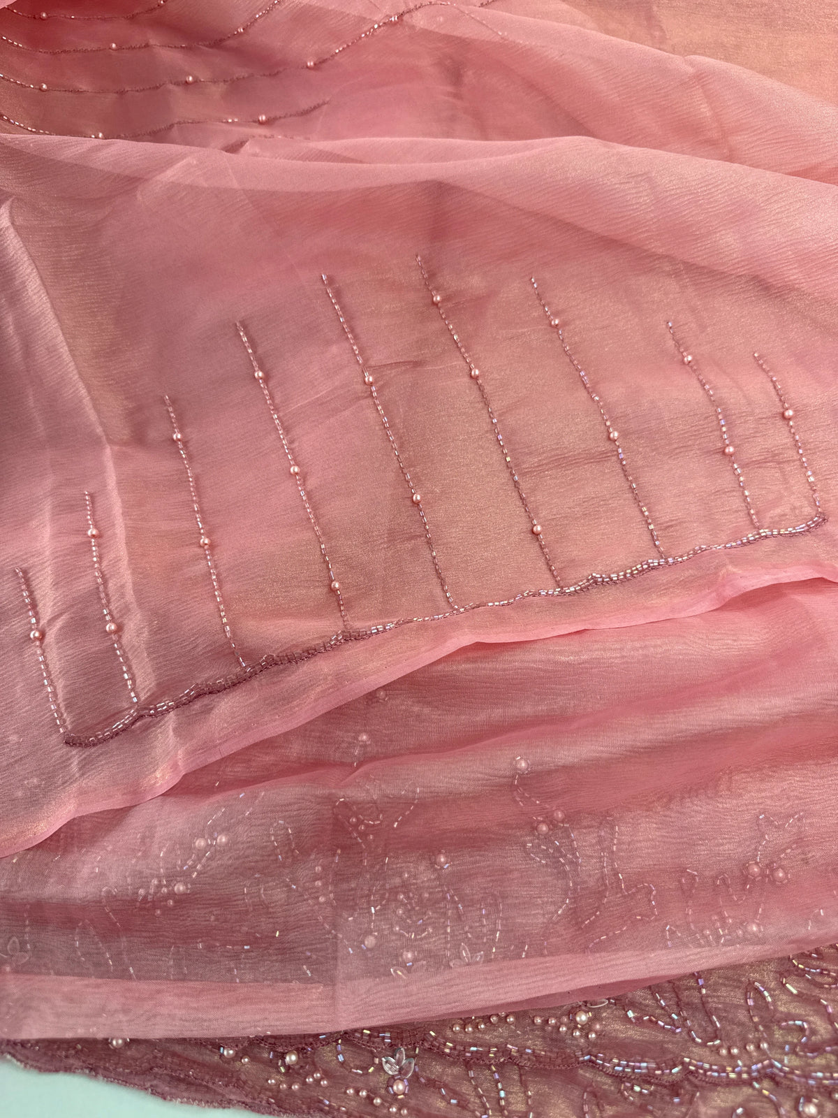 Crushed organza saree/HW344