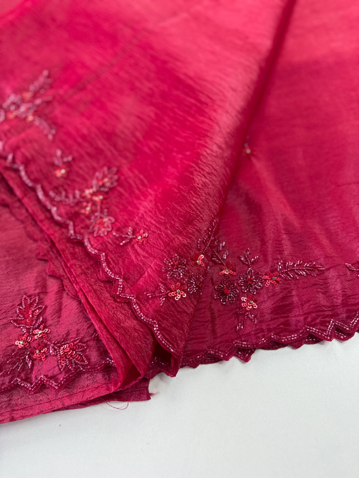 Crushed crape saree/HW324