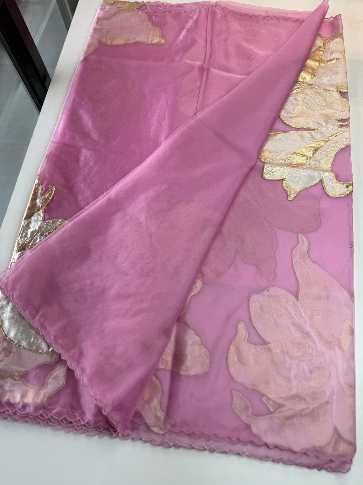 Soft oragnza saree/LK50