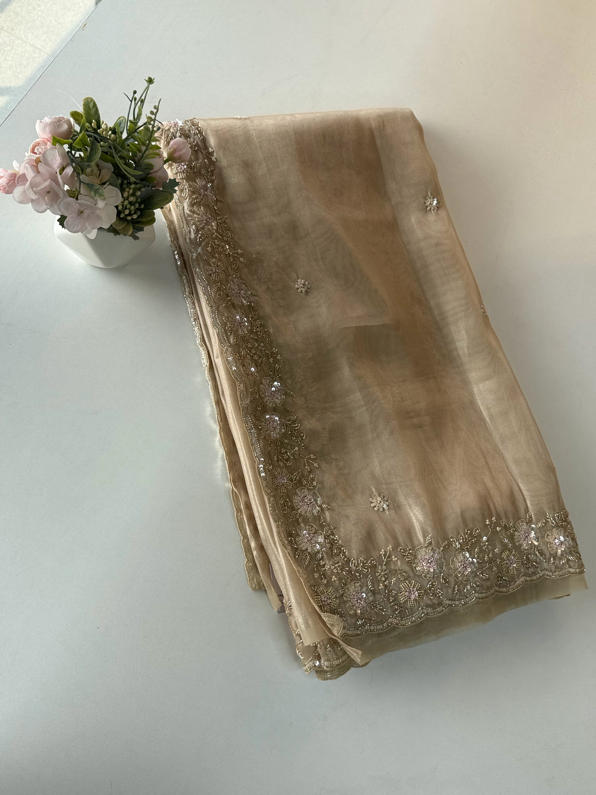 Tissue Oragnza Saree/ SROS4
