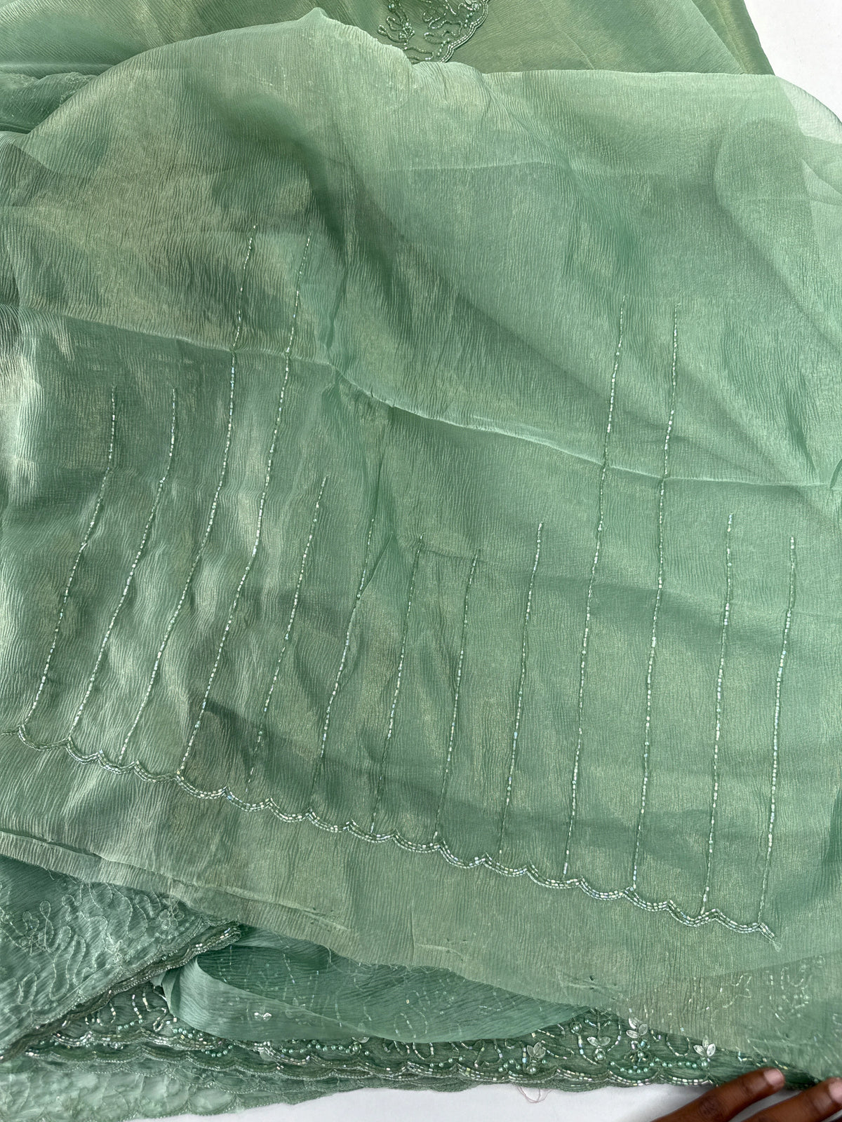 Crushed organza saree/HW344