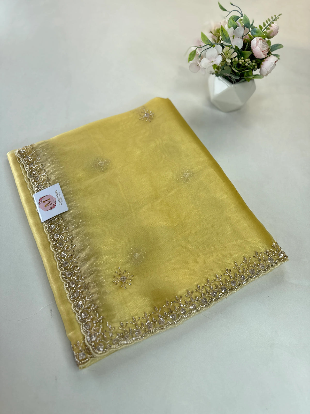 Tissue Organza party wear saree/PE92