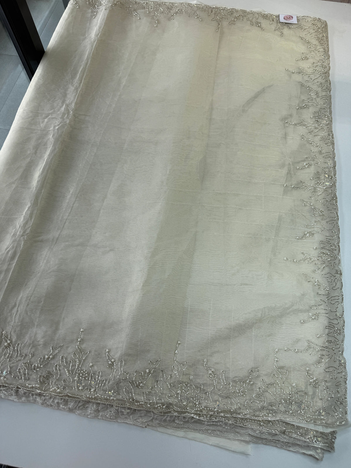 Crushed organza saree/HW344