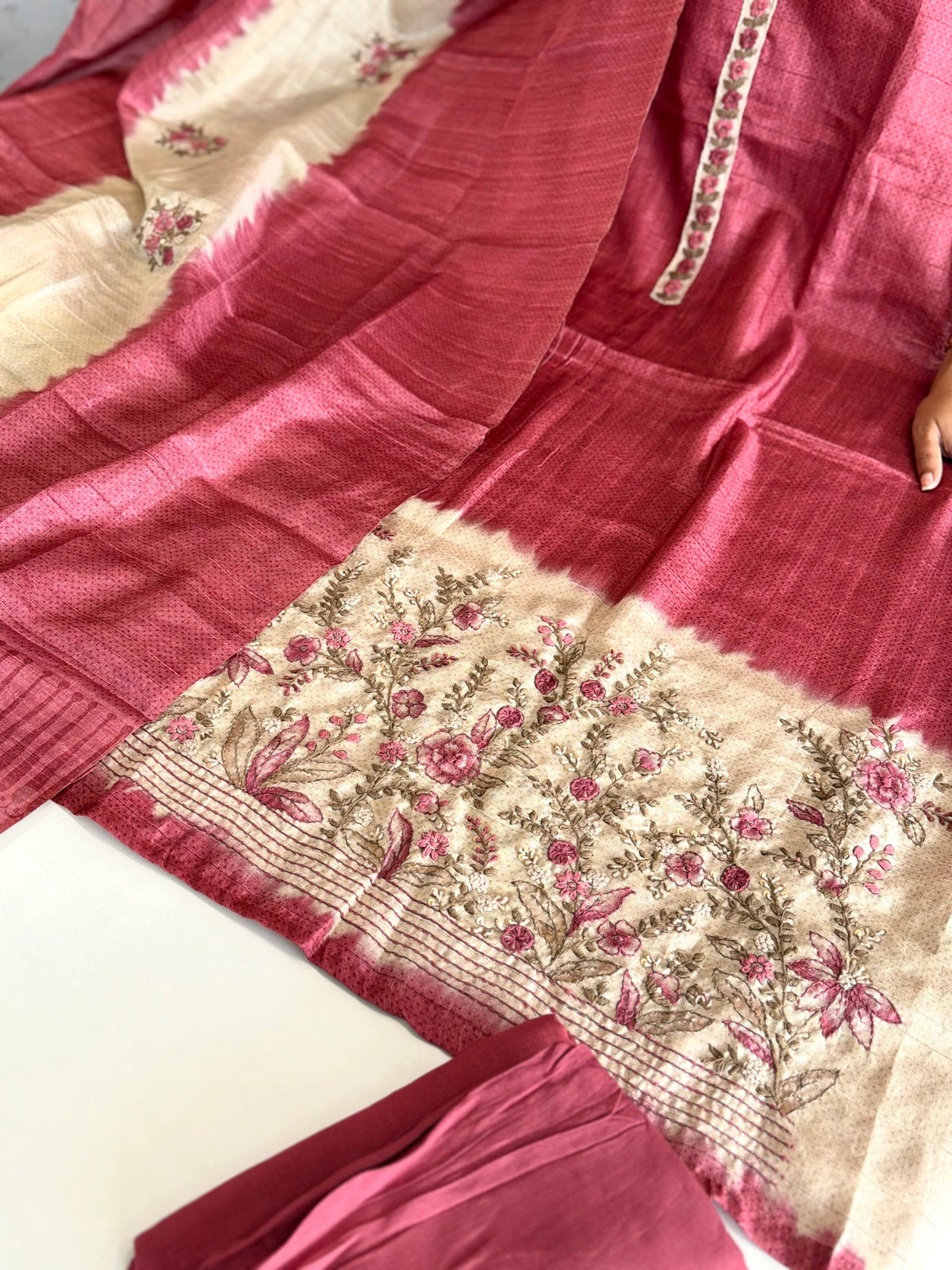 Semi silk blended unstitched salwar set / NC301