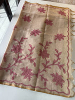 Tissue linen blend saree /SR580