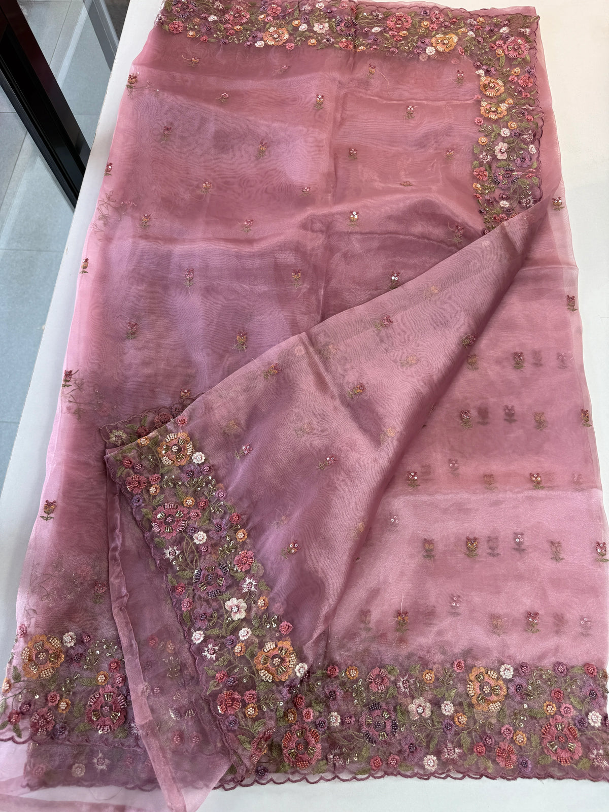 Glass Organza Saree/ WP967