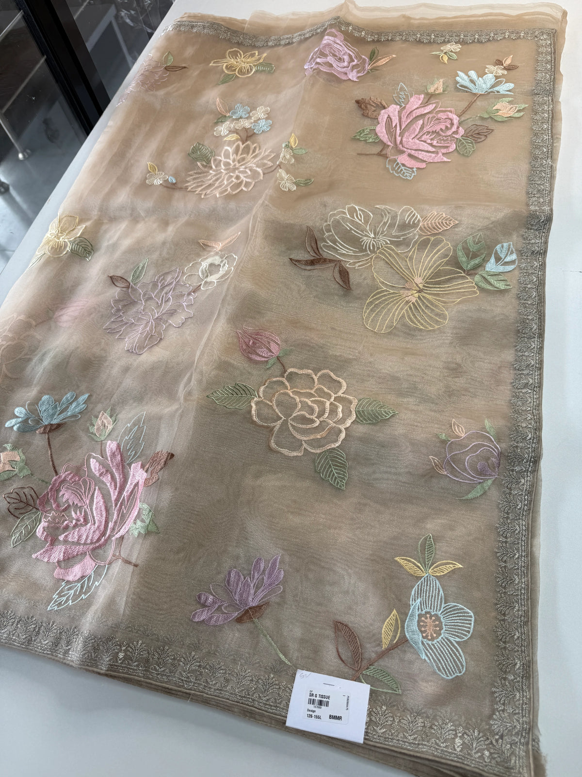 Glass Organza Saree/ 155L