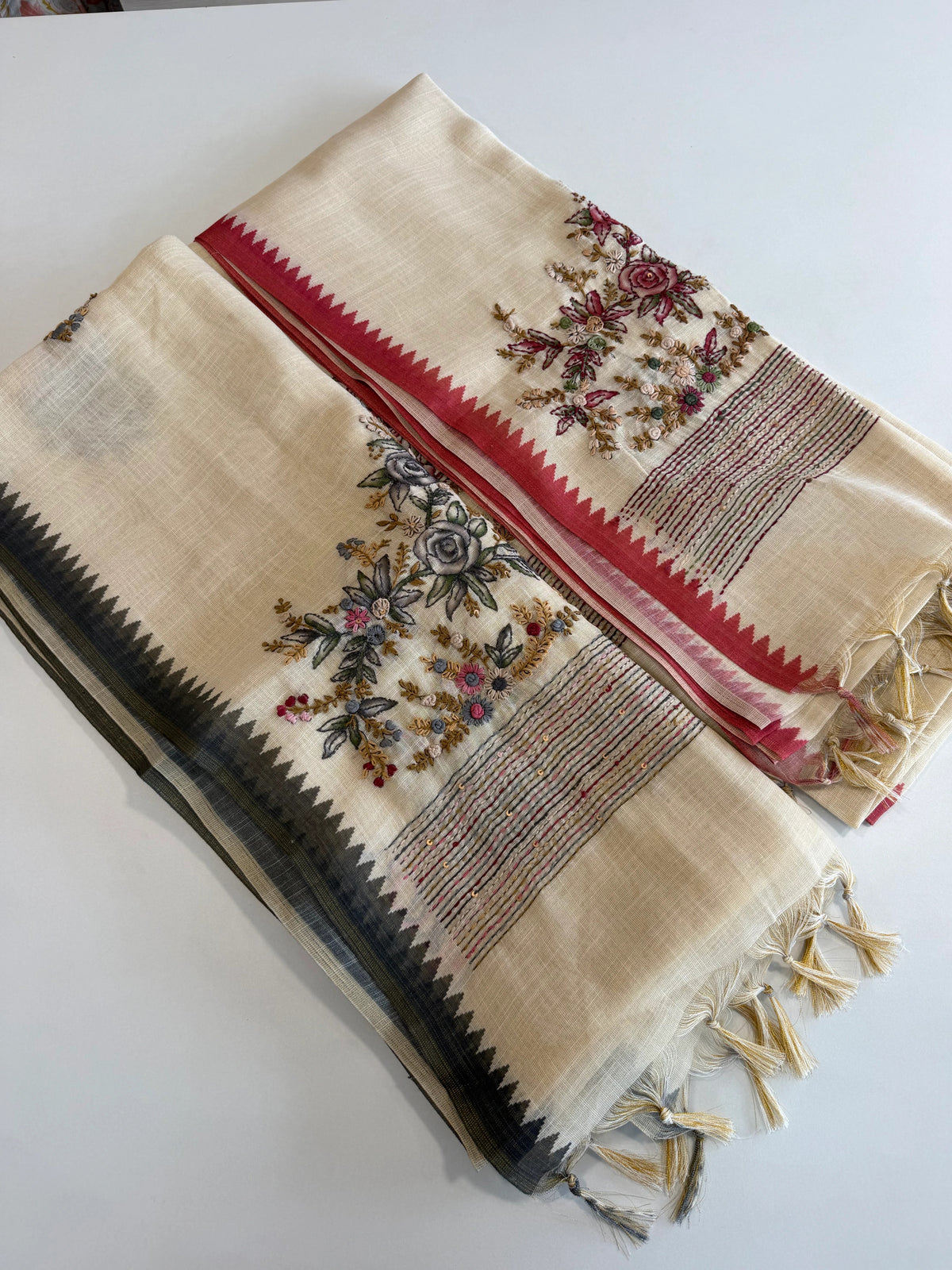 Linen Tissue Saree/ 1671