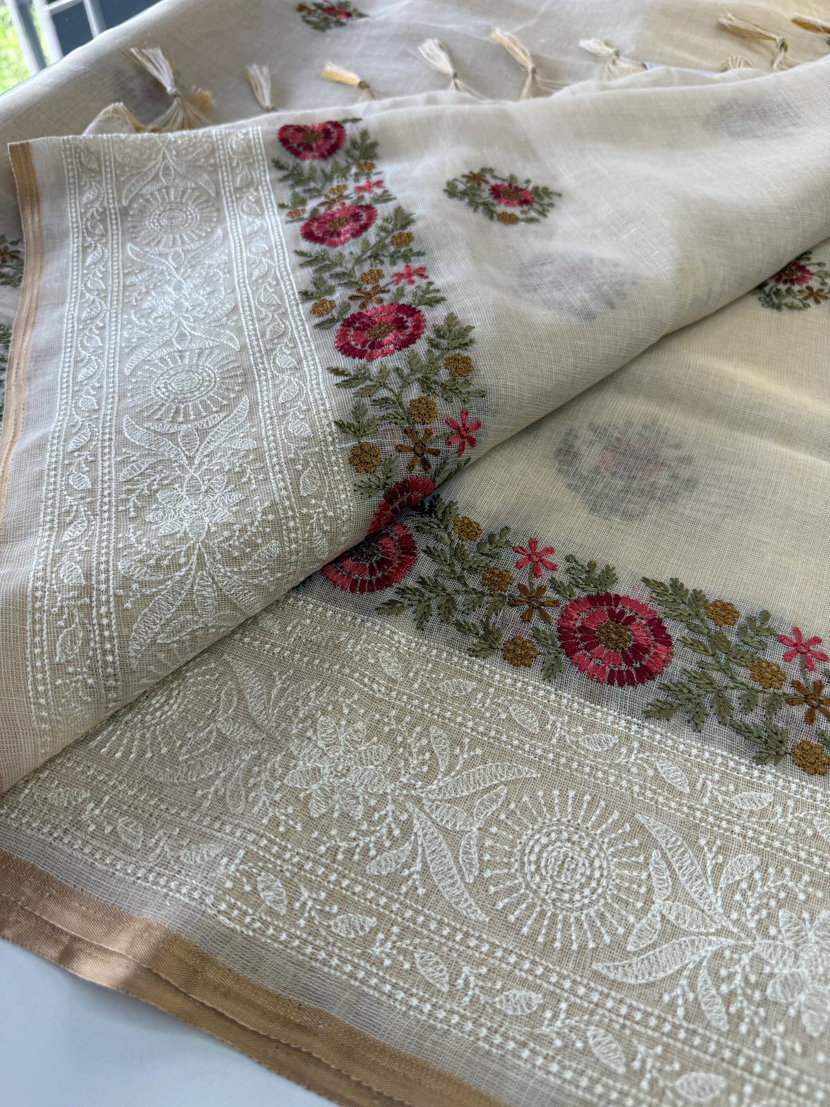 Tissue linen blended Saree/564B