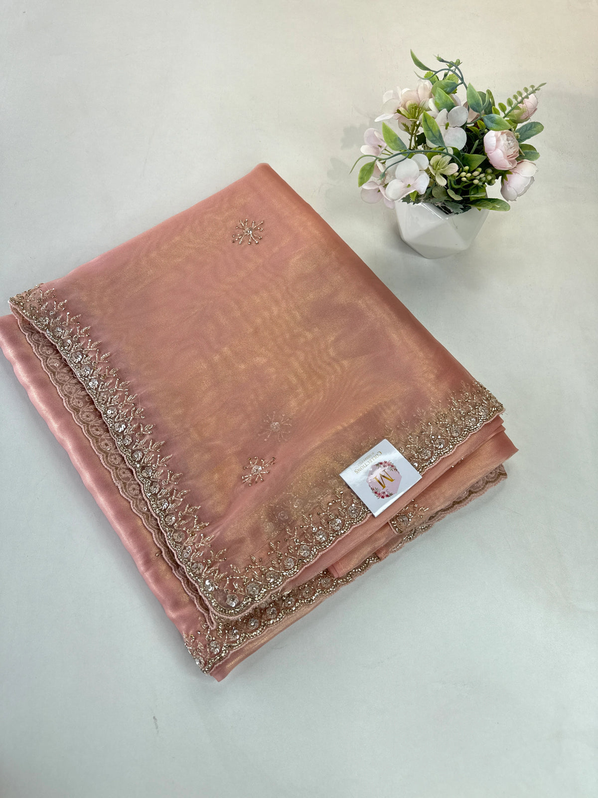 Tissue Organza party wear saree/PE92