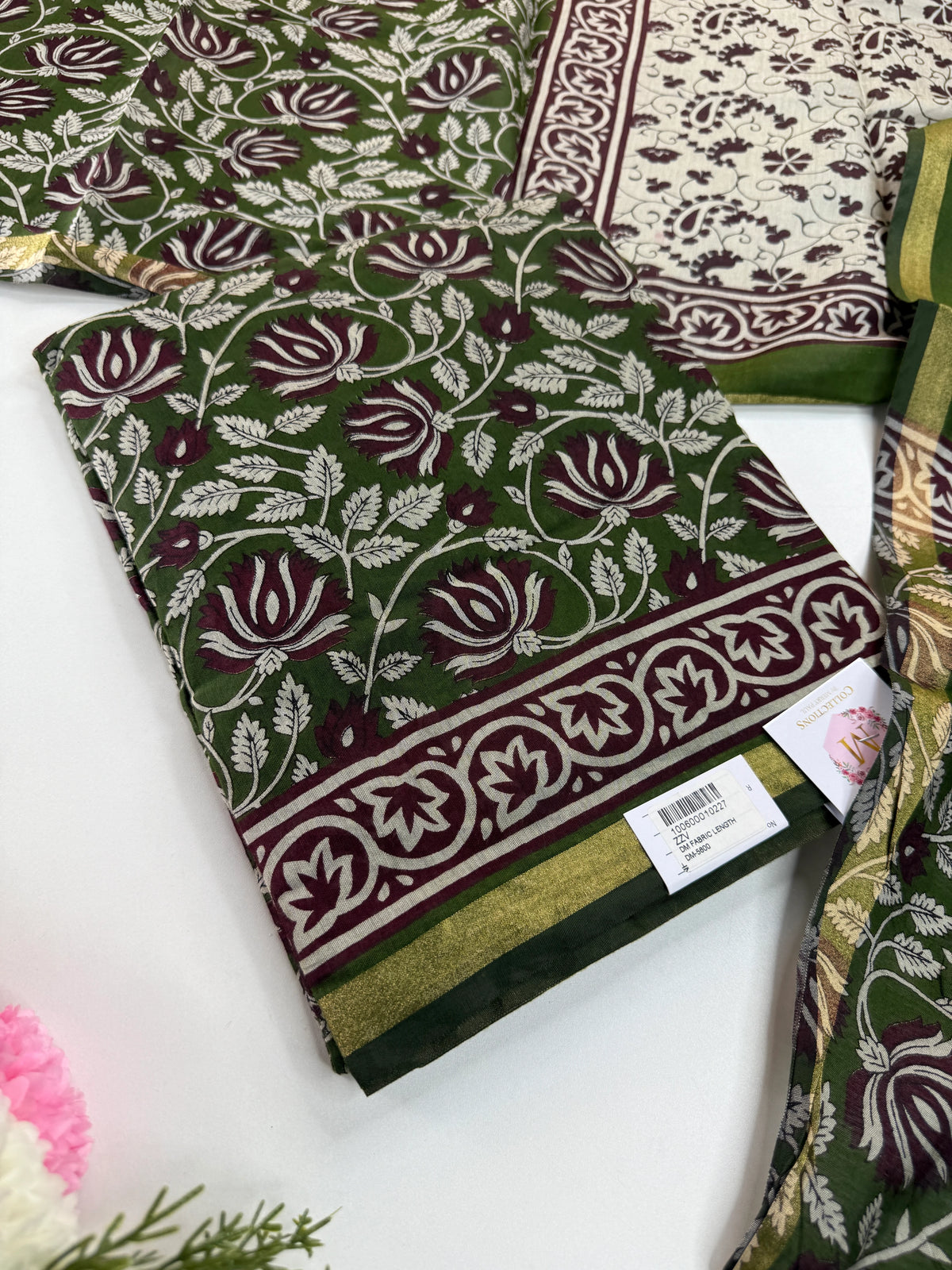 Maheshwari silk unstitched salwar set / NC259