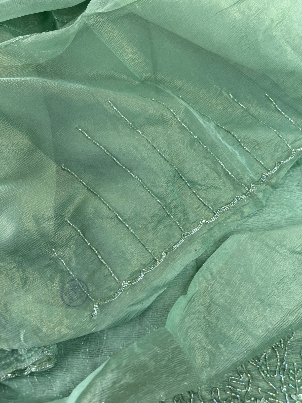 Crushed organza saree/HW344