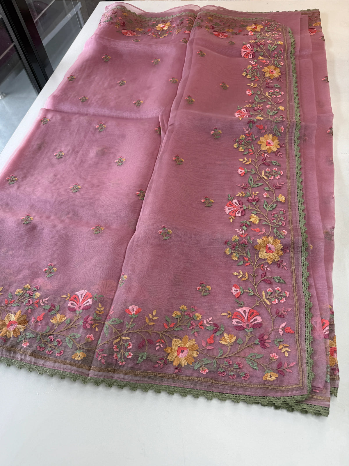 Glass Organza Saree/ 373A