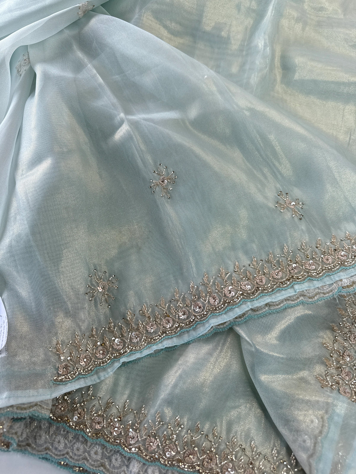 Tissue Organza party wear saree/PE92