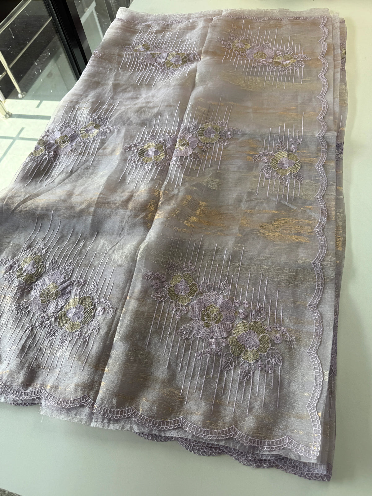 Organza foil blended Saree/ CW866