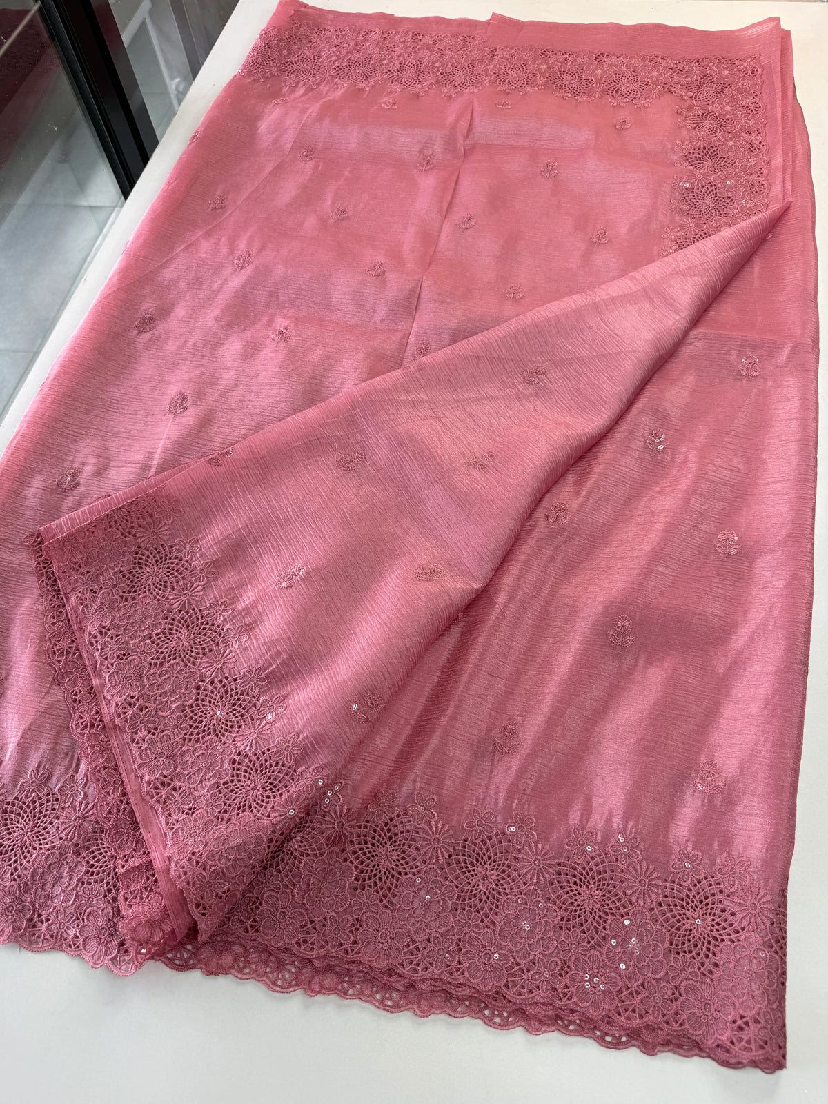 Crushed crape saree/ CW140