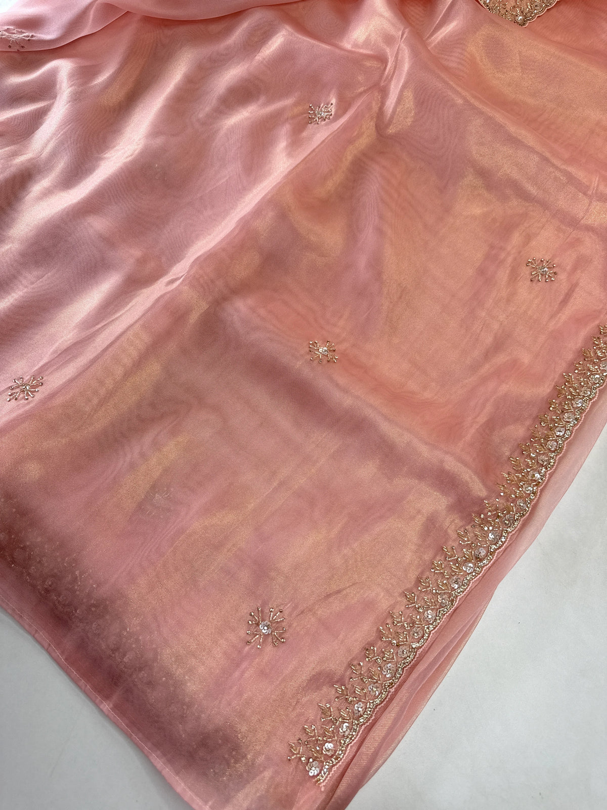 Tissue Organza party wear saree/PE92