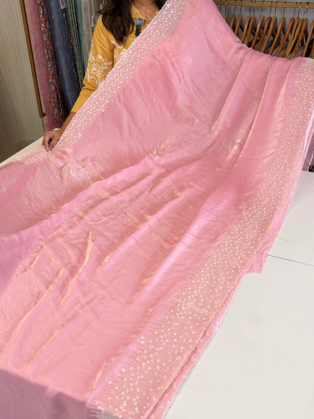 Satin organza saree/ 5509