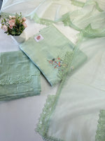 Pure Chanderi silk unstitched salwar set/ Nc148