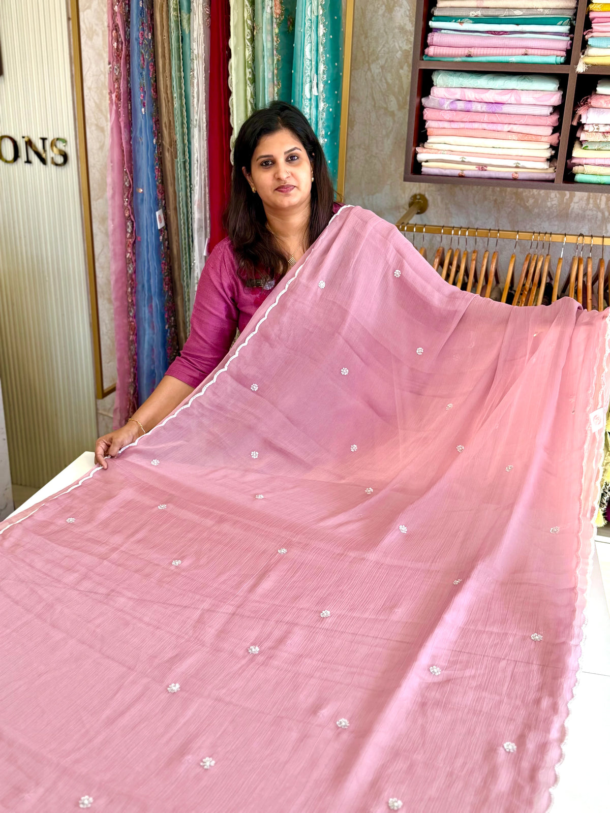Chiffon Saree with Handowrk /Bj3140