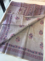 Tissue linen saree/ S15059