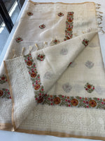 Tissue linen blended Saree/564B