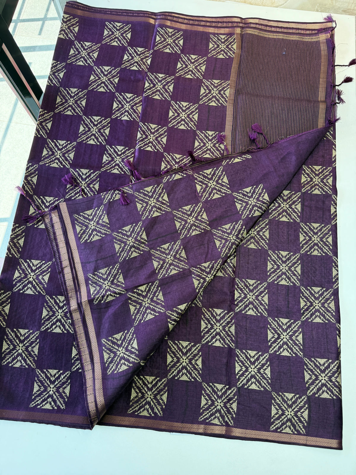 Soft semi Tussar saree/D236