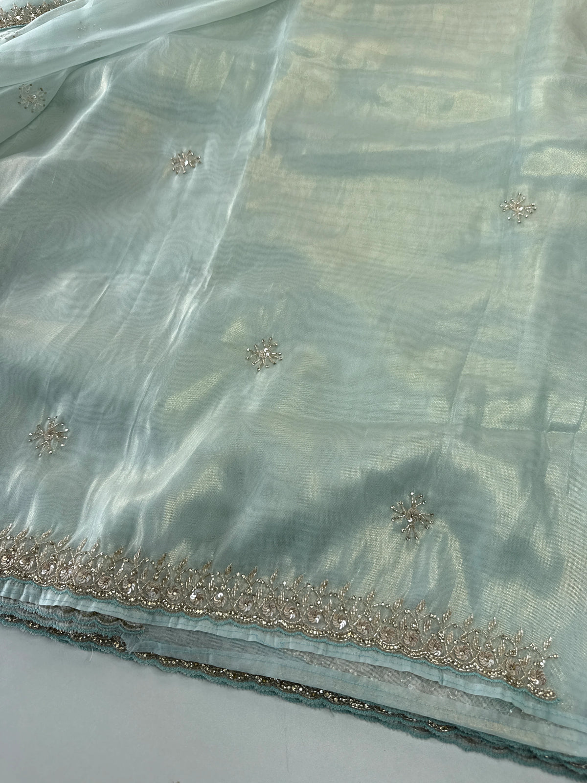 Tissue Organza party wear saree/PE92