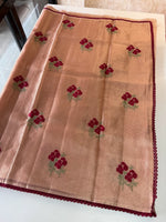 Tissue saree with floral thread work /6754