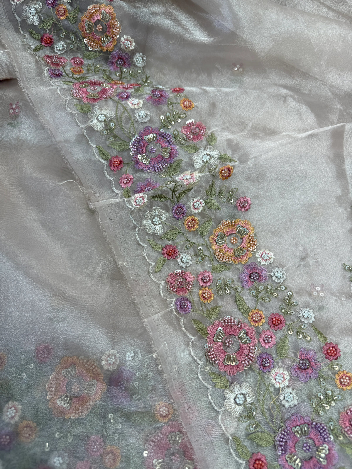 Glass Organza Saree/ WP967