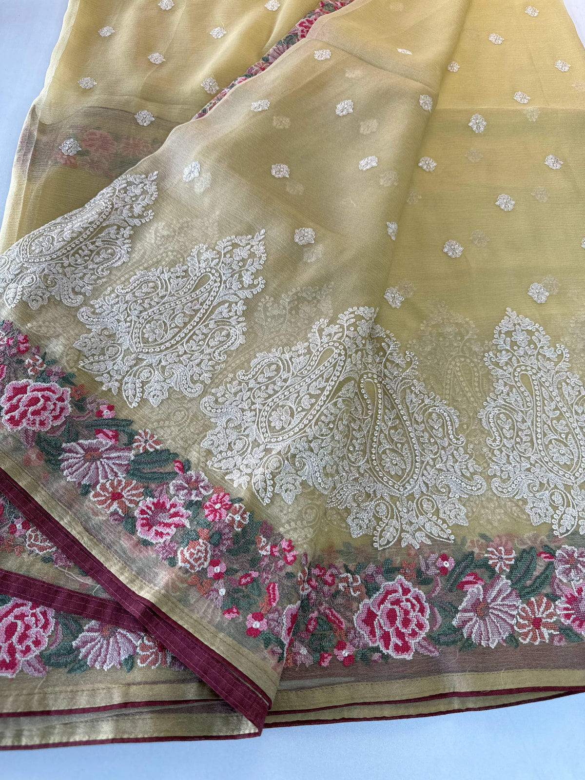 Crushed crape saree /SC222