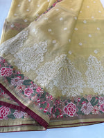 Crushed crape saree /SC222