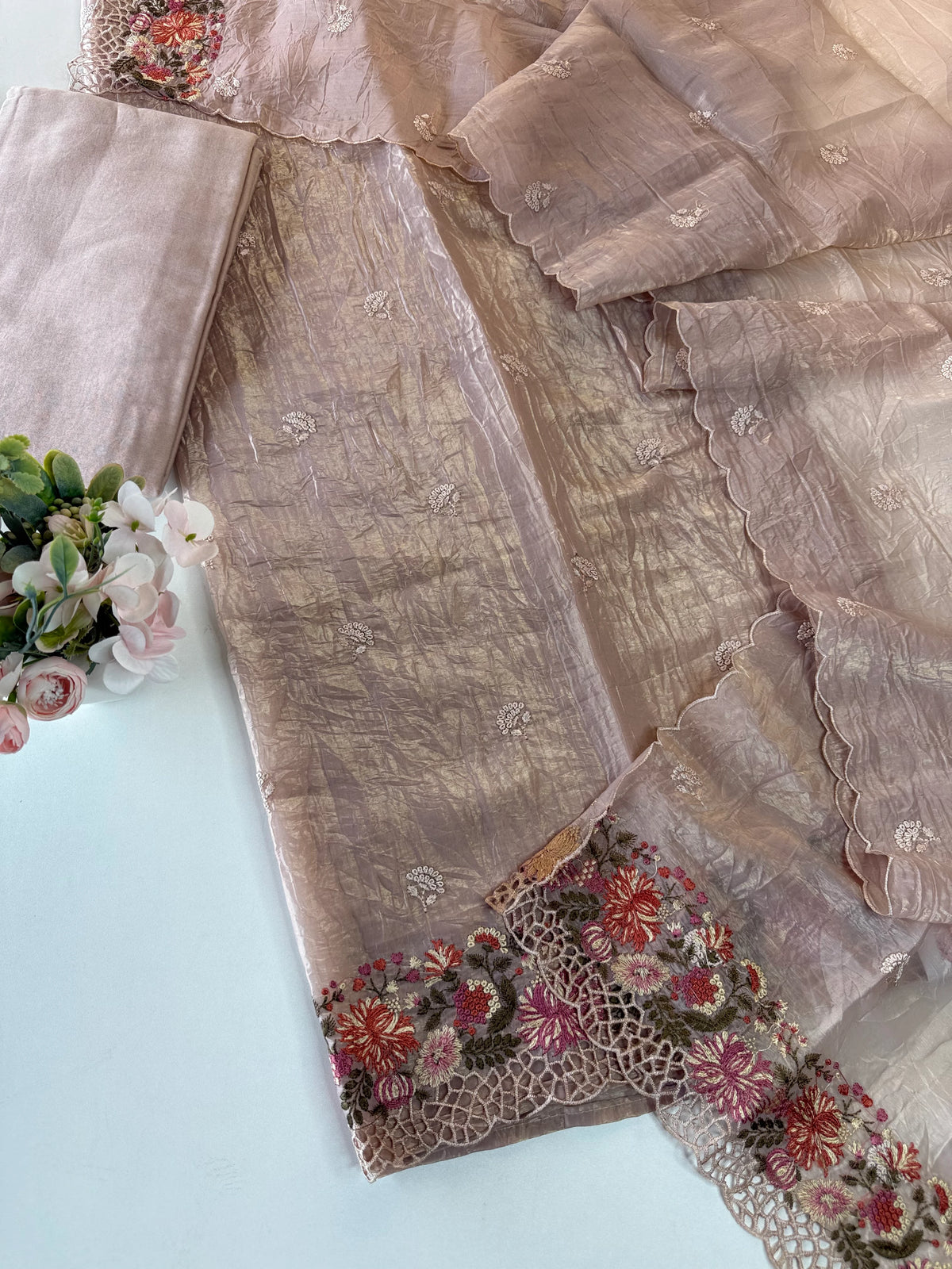 Crushed organza salwar set /US184