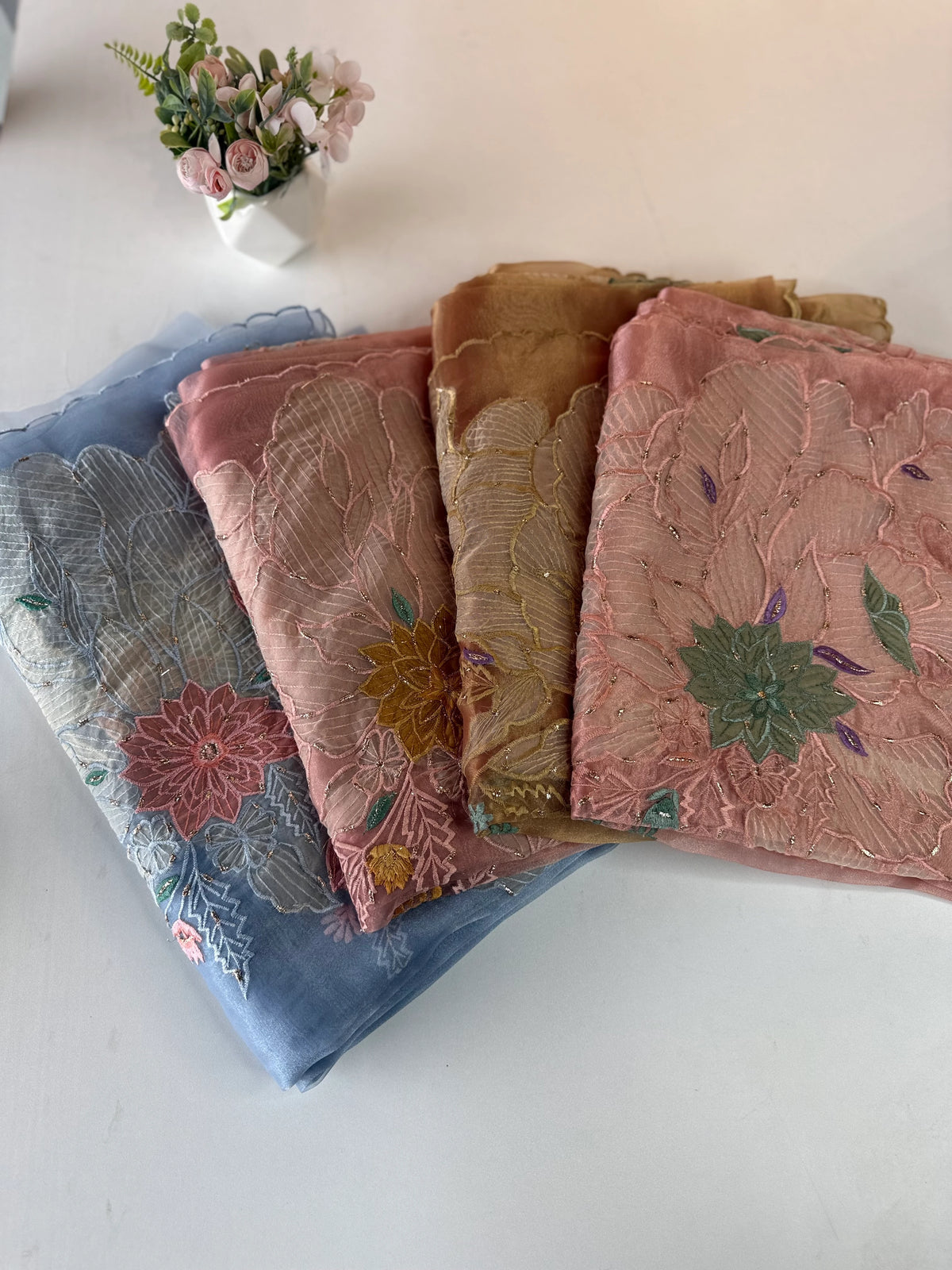 Glass Organza Saree/4435