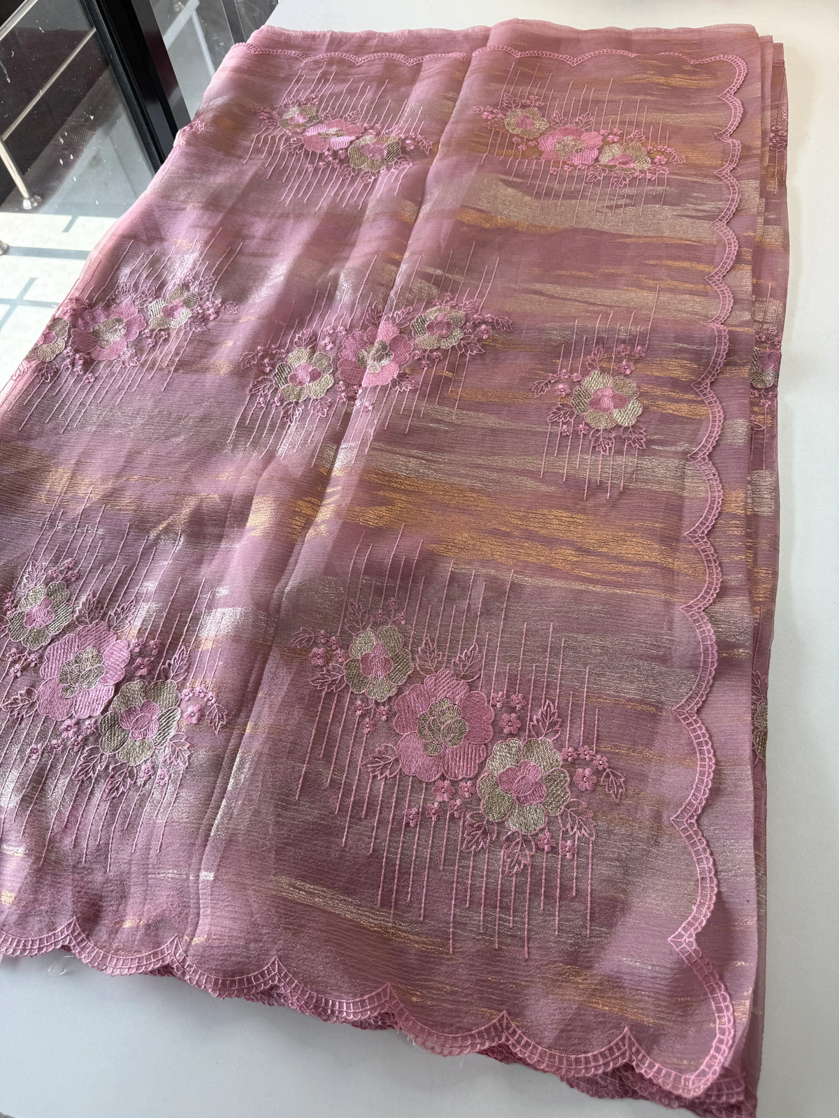 Organza foil blended Saree/ CW866