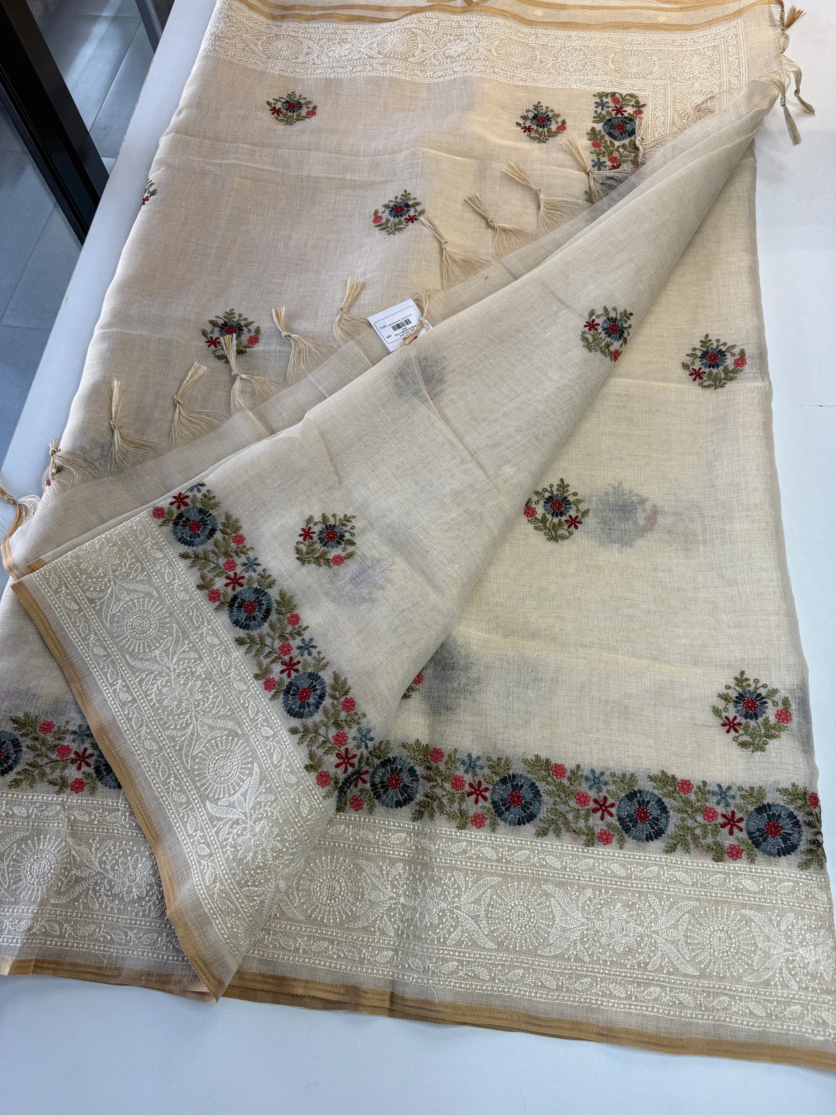 Tissue linen blended Saree/564B